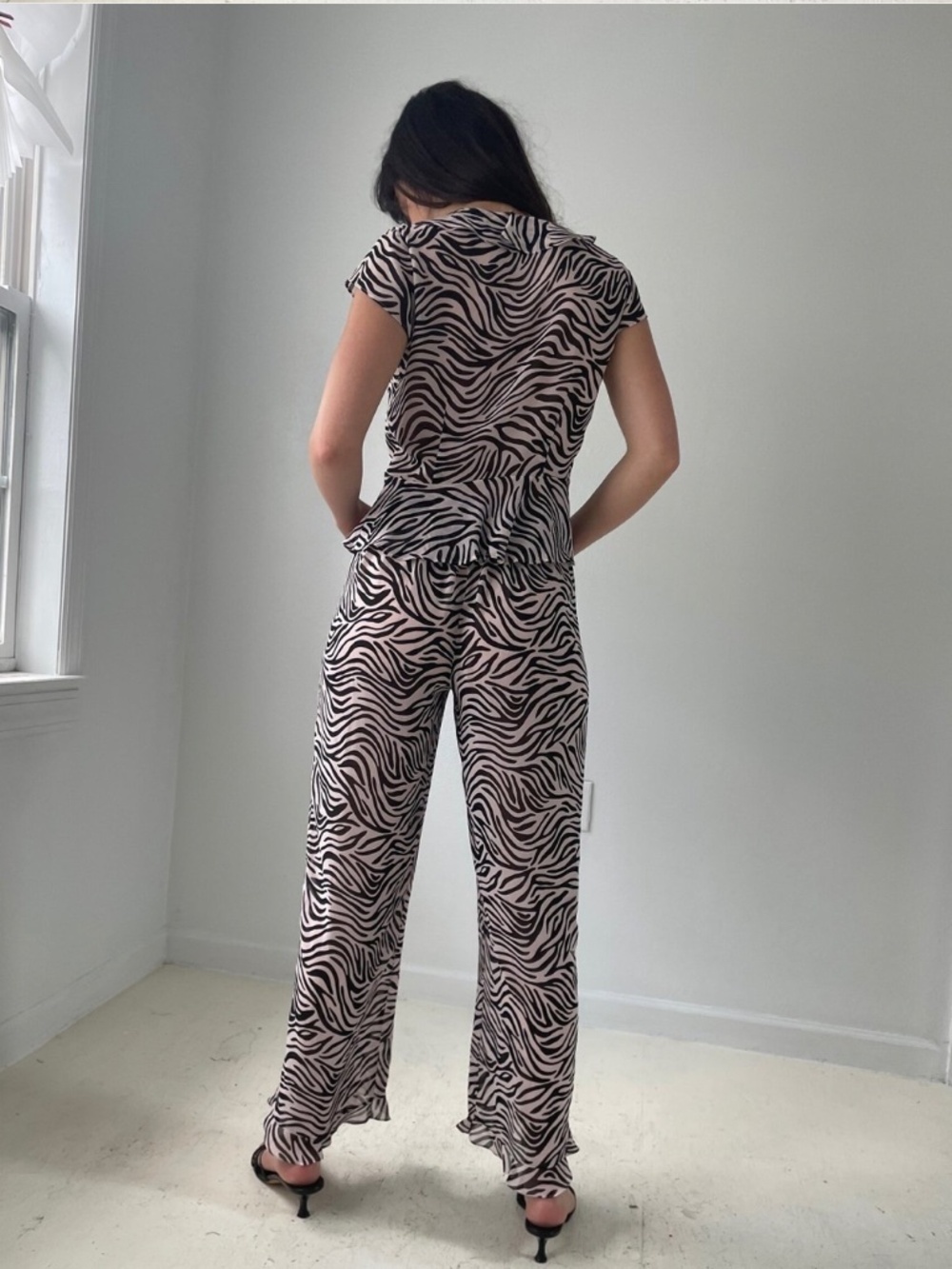 Victoria Secret Semi Sheer Zebra Matching Set Pajama Chic Lounge to Streetwear - Picture 6 of 13